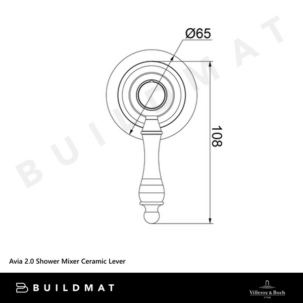 Villeroy & Boch Avia 2.0 Shower Mixer Ceramic Lever Brushed Gold