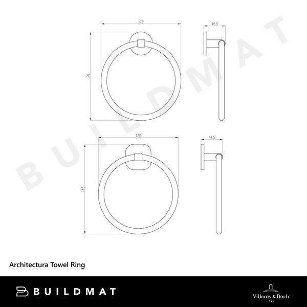 Villeroy & Boch Architectura Towel Ring Gunmetal