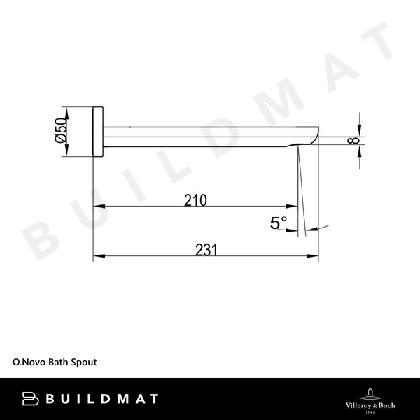 Villeroy & Boch O.Novo Bath Spout Chrome