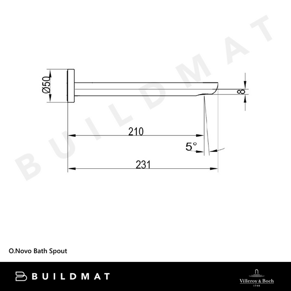 Villeroy & Boch O.Novo Bath Spout Matte Black