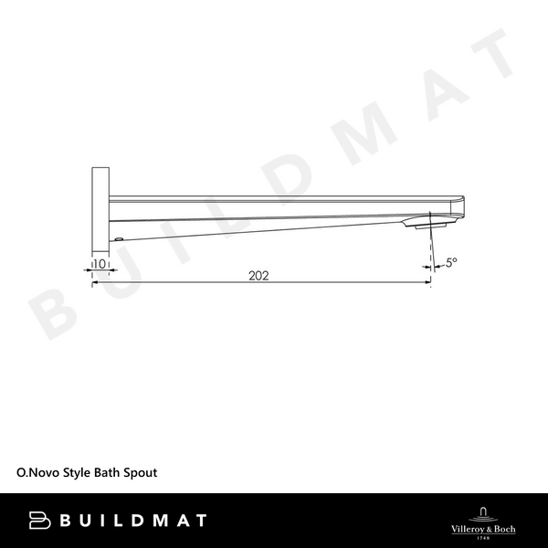 Villeroy & Boch O.Novo Style Bath Spout Matte Black