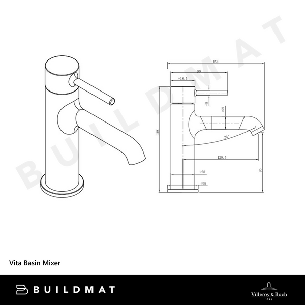 Villeroy & Boch Vita Basin Mixer Matte Black