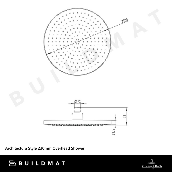 Villeroy & Boch Architectura Style 230mm Overhead Shower Chrome