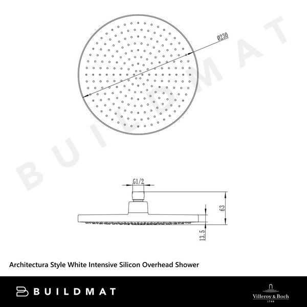 Villeroy & Boch Architectura Style White Intensive Silicon Overhead Shower Chrome