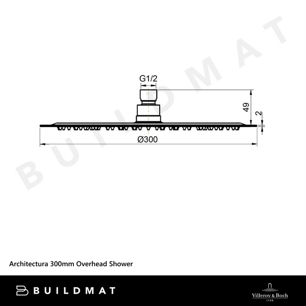 Villeroy & Boch Architectura 300mm Overhead Shower Chrome