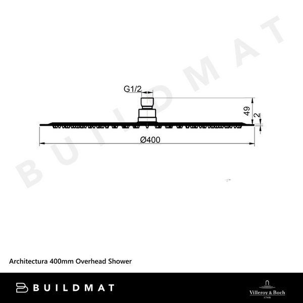 Villeroy & Boch Architectura 400mm Overhead Shower Chrome