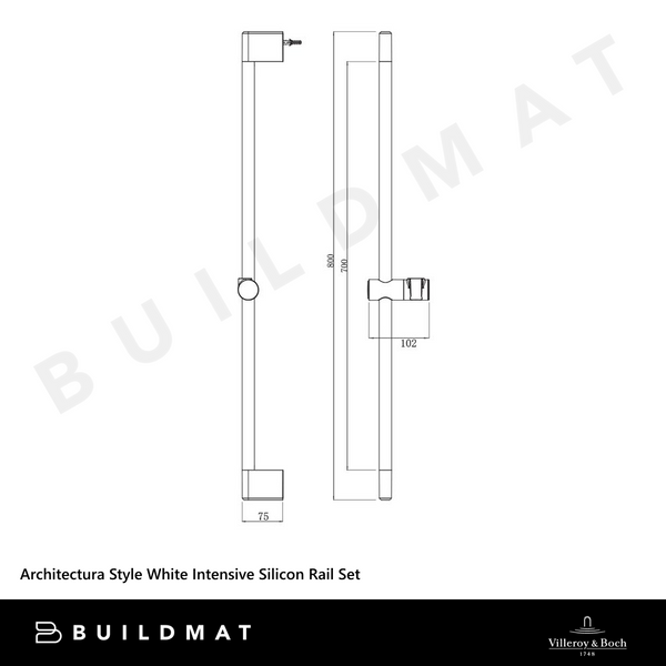 Villeroy & Boch Architectura Style White Intensive Silicon Shower Rail Set Chrome