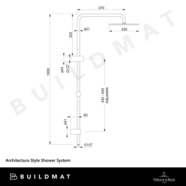 Villeroy & Boch Architectura Style Shower System Gunmetal