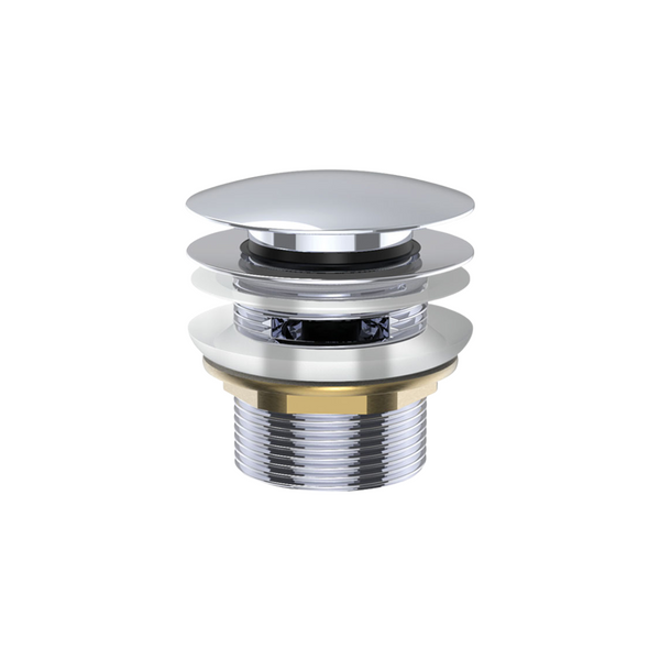 Fienza Universal Pull Out/Pop Up Brass Cap Bath Waste with Overflow Chrome