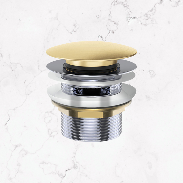 Fienza Universal Pull Out/Pop Up Brass Cap Bath Waste with Overflow Urban Brass