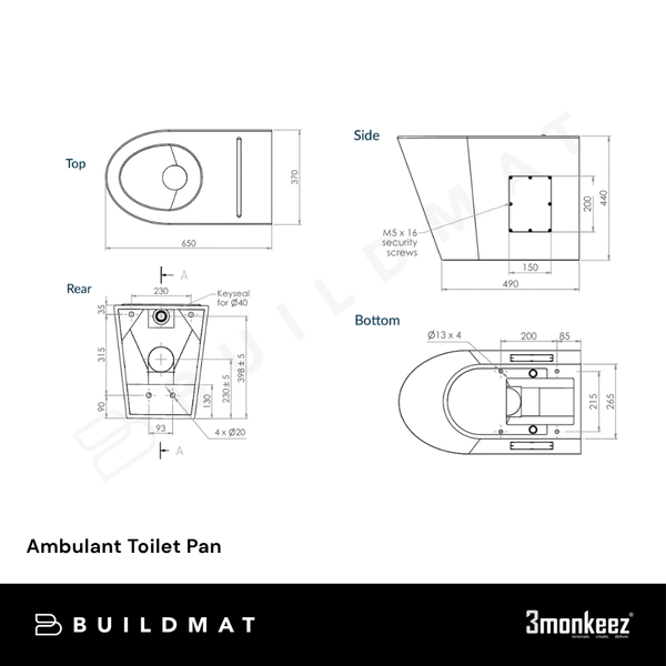 3monkeez Ambulant Toilet Pan