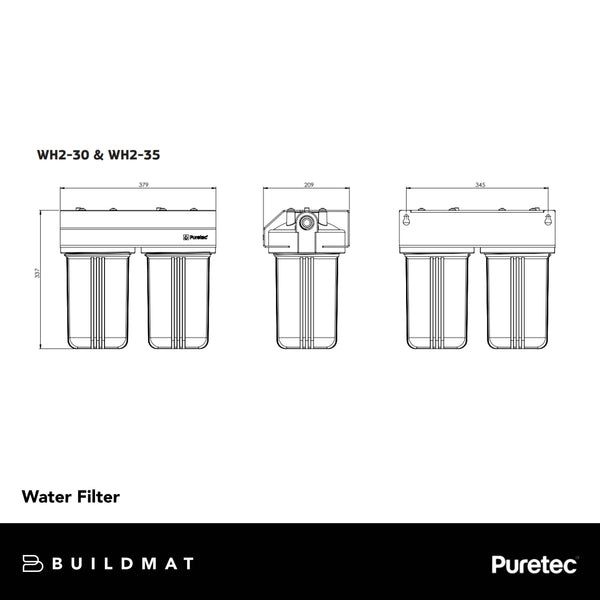 Puretec WH2-30-LT Whole House Dual Water Filter System