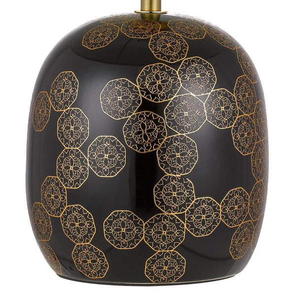 Telbix Wishes Ceramic Table Lamp Black