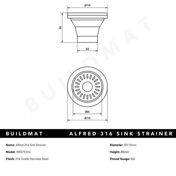 Alma Alfred 316 Sink Strainer