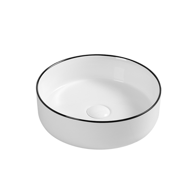 Aulic Dove Above Counter Basin Gloss White with Black Edge