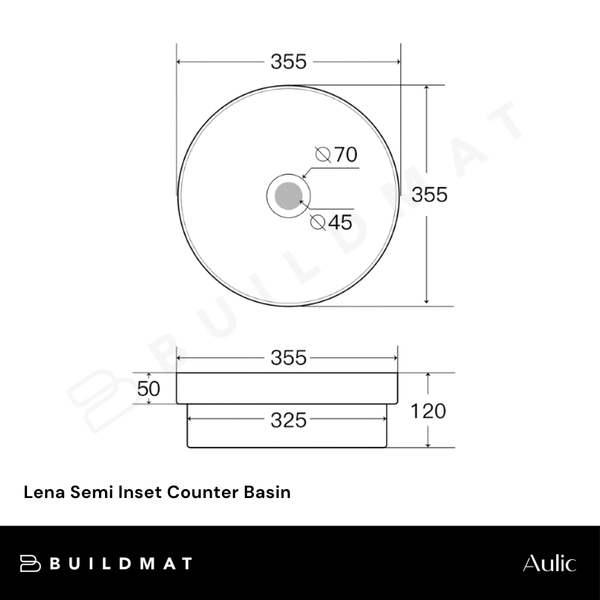 Aulic Lena Semi Inset Counter Basin Gloss White
