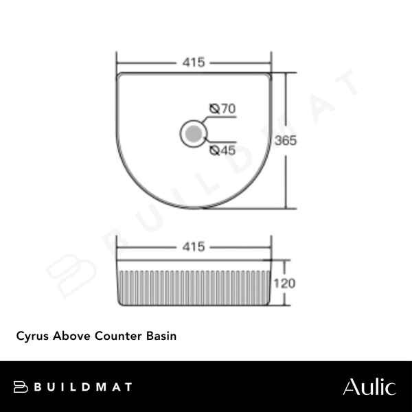 Aulic Cyrus Above Counter Basin Gloss White