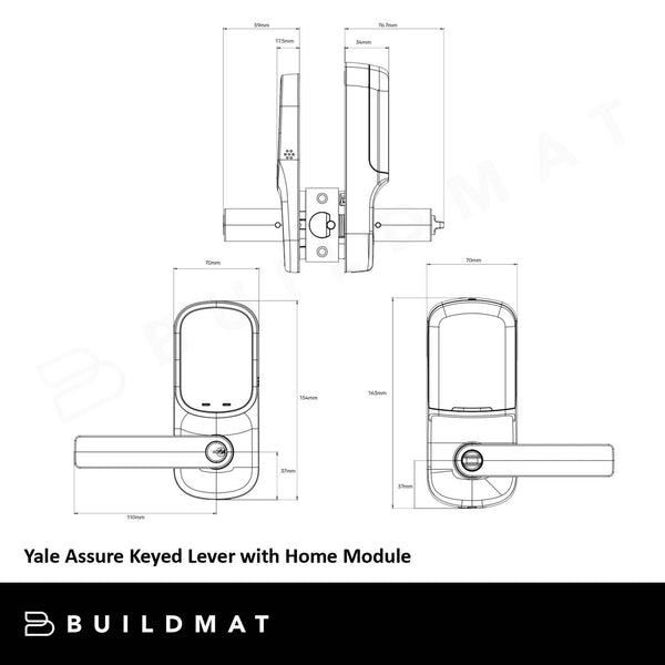 Yale Assure Keyed Lever Satin Chrome with Home Module