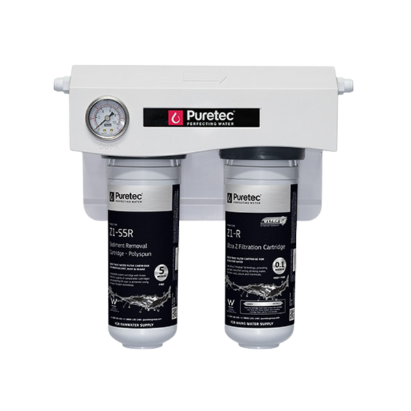 Puretec Undersink Rainwater Dual Filter Kit, 0.1 Micron with QuickTwist Lead Free