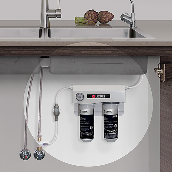 Puretec Undersink Rainwater Dual Filter Kit, 0.1 Micron with QuickTwist Lead Free