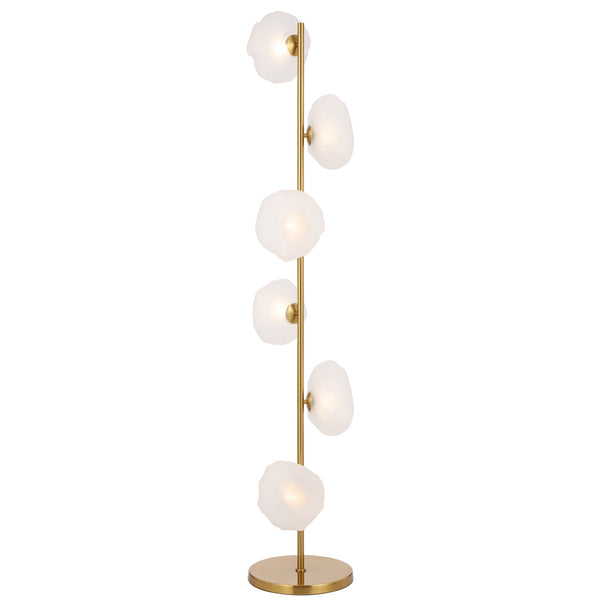 Telbix Zecca 6 Light Floor Lamp Antique Gold