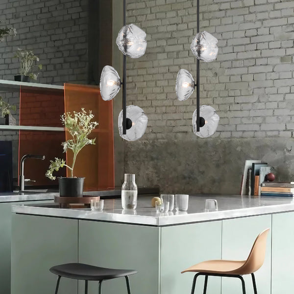 Telbix Zecca 3 Light Vertical Pendant Black Smoke