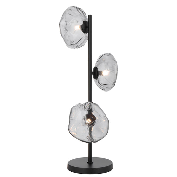 Telbix Zecca 3 Light Table Lamp Black Smoke