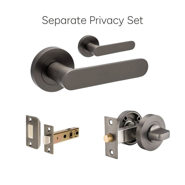 Zanda Duke Privacy Lever Set Door Handle Graphite Nickel