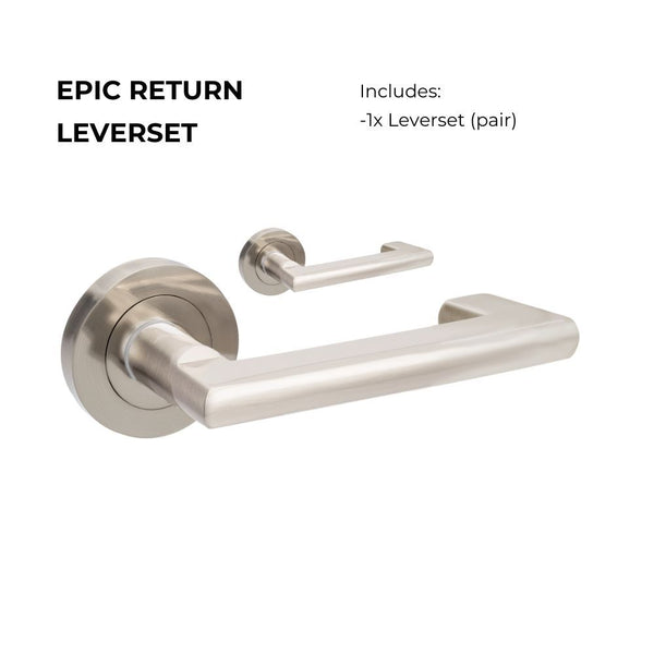 Zanda Epic Return Lever Set Door Handle Only Brushed Nickel