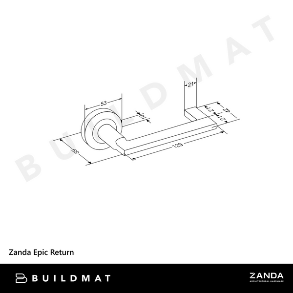 Zanda Epic Return Integrated Privacy Lever Set Door Handle Matte Black