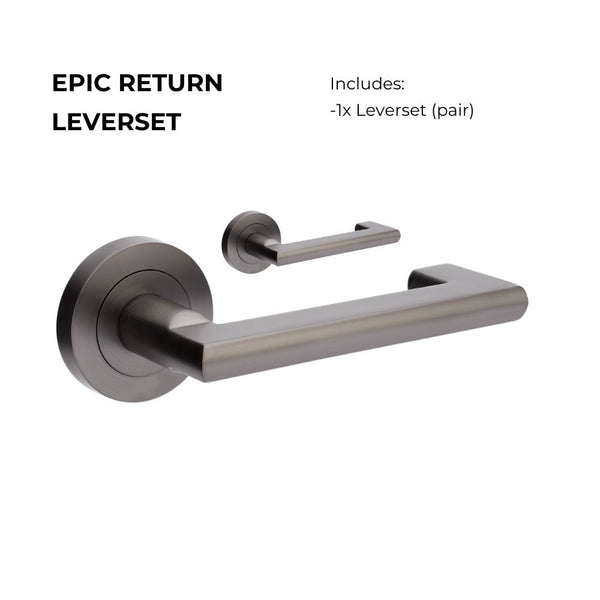 Zanda Epic Return Lever Set Door Handle Only Graphite Nickel