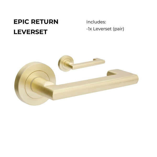 Zanda Epic Return Lever Set Door Handle Only Satin Brass