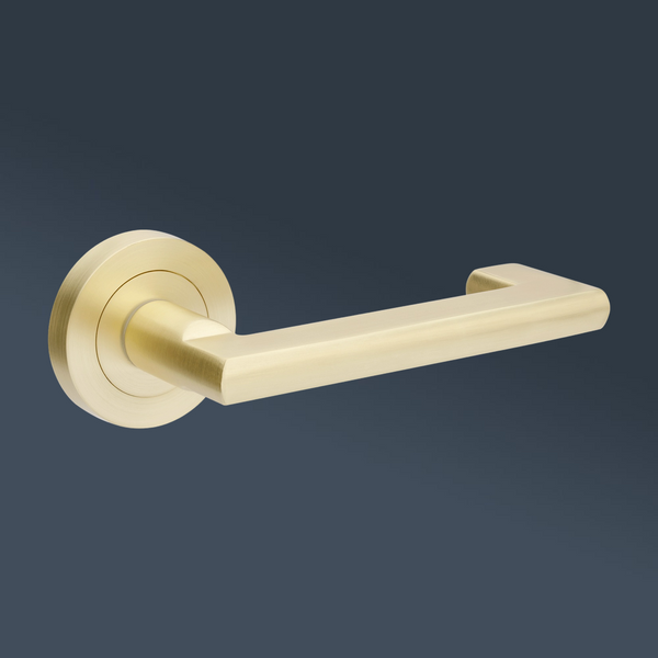 Zanda Epic Return Integrated Privacy Lever Set Door Handle Satin Brass