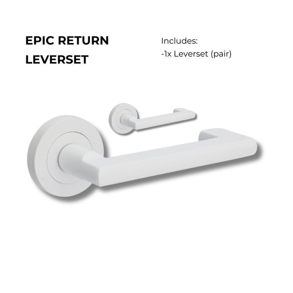 Zanda Epic Return Lever Set Door Handle Only White