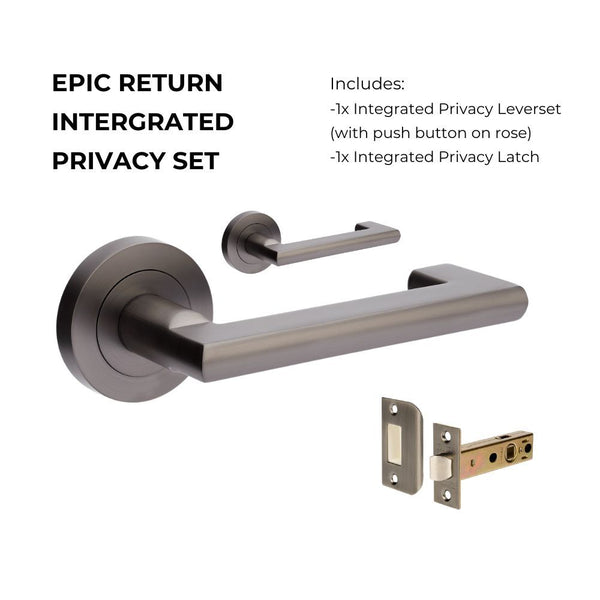 Zanda Epic Return Integrated Privacy Lever Set Door Handle Graphite Nickel
