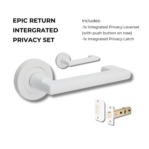 Zanda Epic Return Integrated Privacy Lever Set Door Handle White