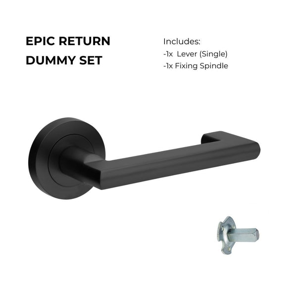 Zanda Epic Return Dummy Lever Set Door Handle Matte Black