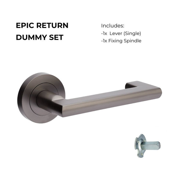 Zanda Epic Return Dummy Lever Set Door Handle Graphite Nickel