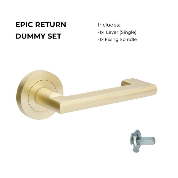 Zanda Epic Return Dummy Lever Set Door Handle Satin Brass