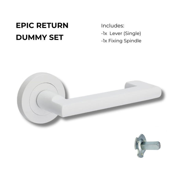 Zanda Epic Return Dummy Lever Set Door Handle White