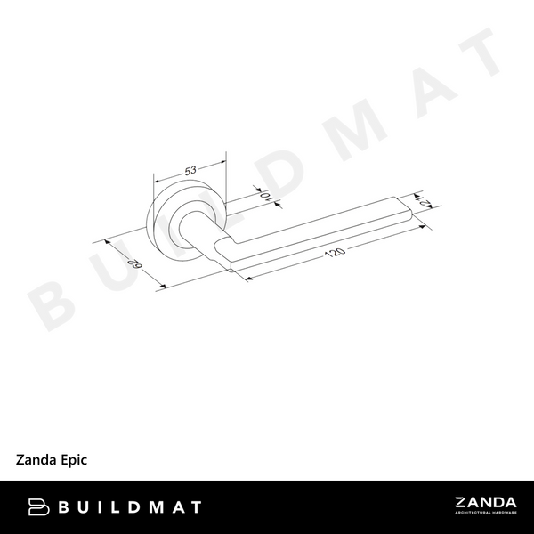 Zanda Epic Lever Set Door Handle Brushed Nickel