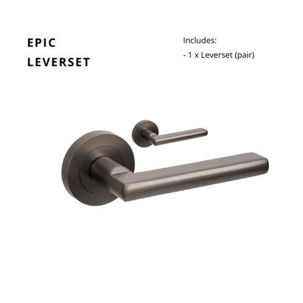 Zanda Epic Lever Set Door Handle Only Graphite Nickel