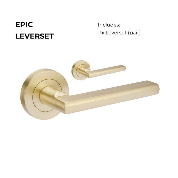 Zanda Epic Lever Set Door Handle Only Satin Brass