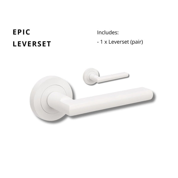 Zanda Epic Lever Set Door Handle Only Matte White