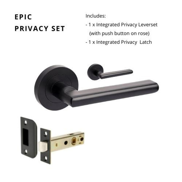 Zanda Epic Privacy Lever Set Door Handle Matte Black