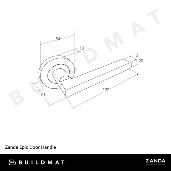 Zanda Epic Integrated Privacy Lever Set Door Handle Satin Brass