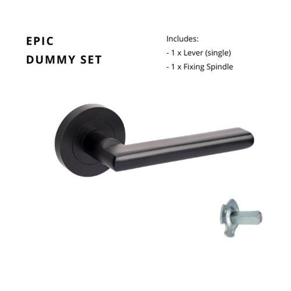 Zanda Epic Dummy Lever Set Door Handle Matte Black