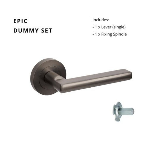 Zanda Epic Dummy Lever Set Door Handle Graphite Nickel