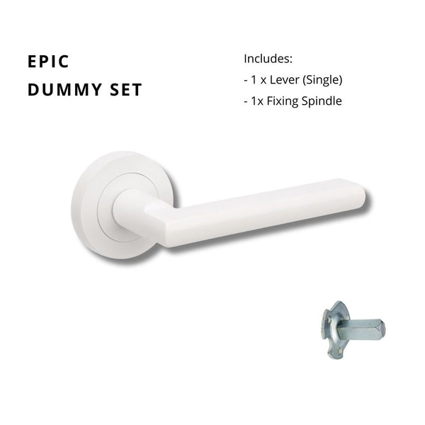 Zanda Epic Dummy Lever Set Door Handle Matte White