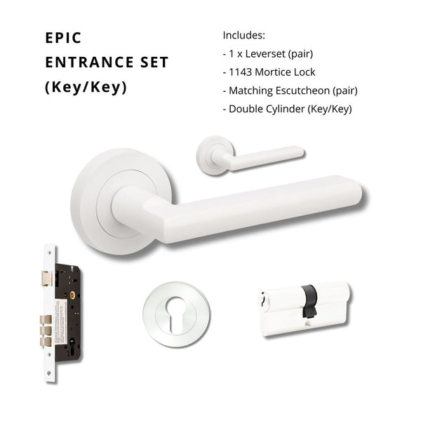 Zanda Epic Entrance Set Lever Door Handle Matte White